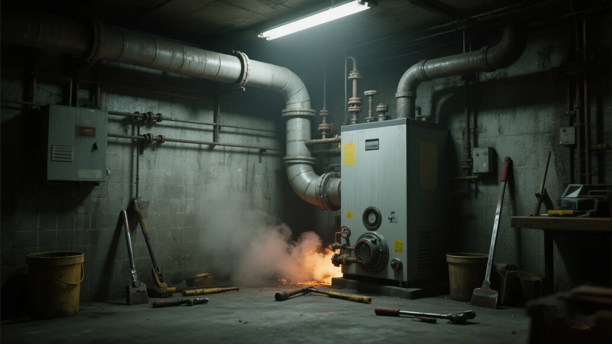 boiler room fire smoke tools