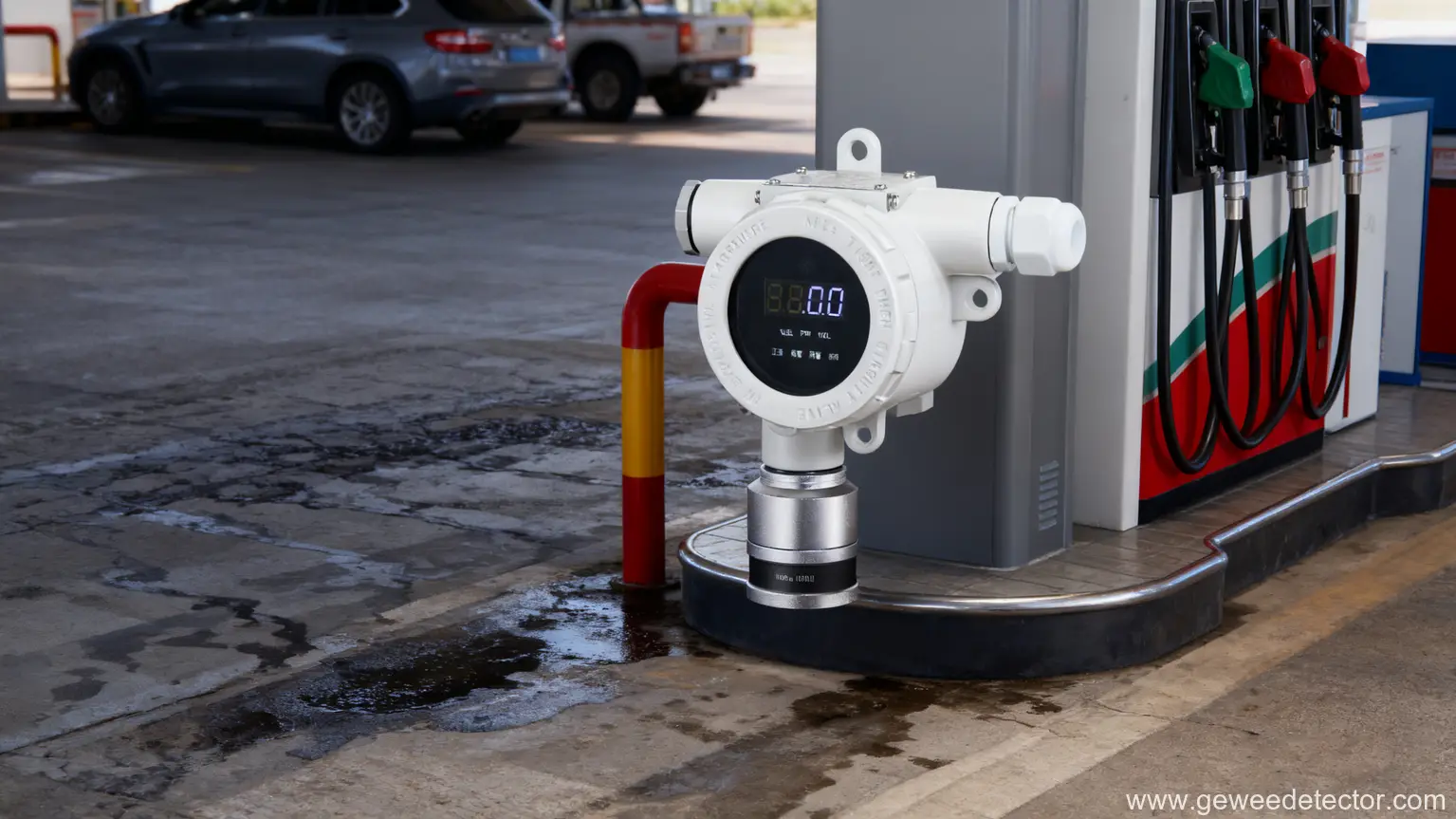 gas pump display with fuel nozzle