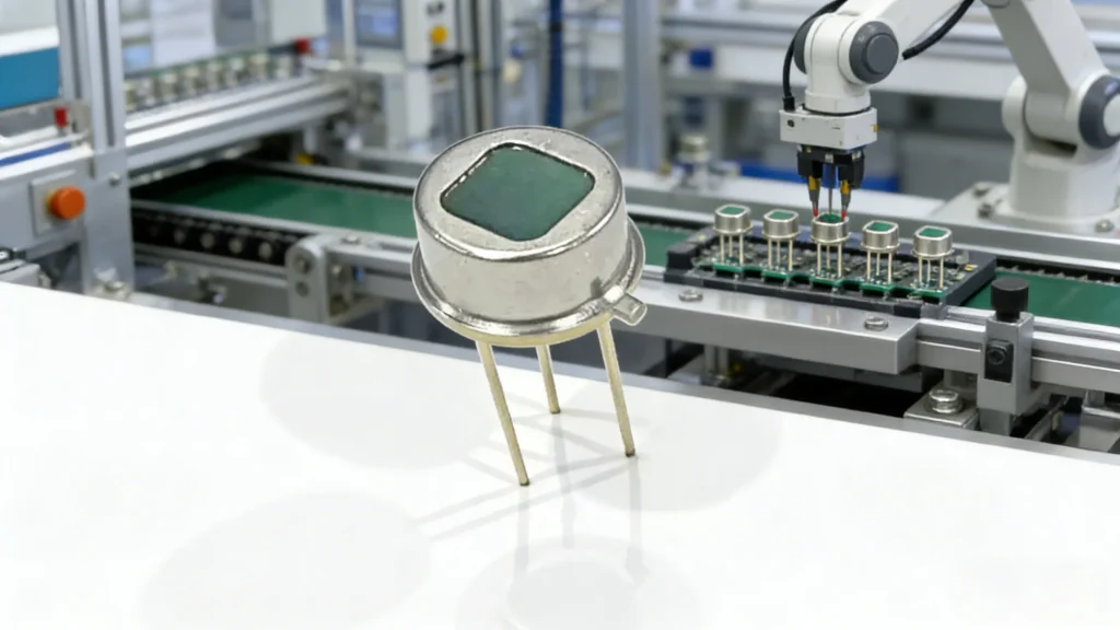 robotic arm assembly line sensor component